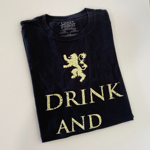 Game of Thrones T Shirt "I drink and I know things"Tyrion Quote Size Large Black - Picture 7 of 7